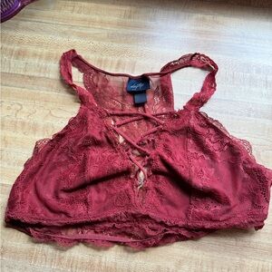 Day Trip Lace Bralette in Rich Red